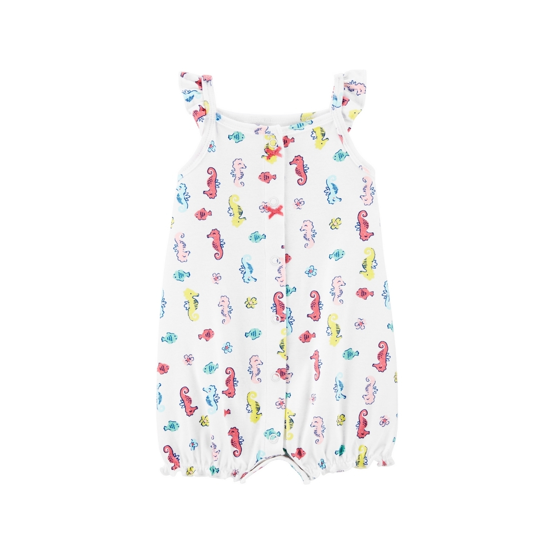 Carters Baby Girl Seahorse Snap-up Romper - New Born