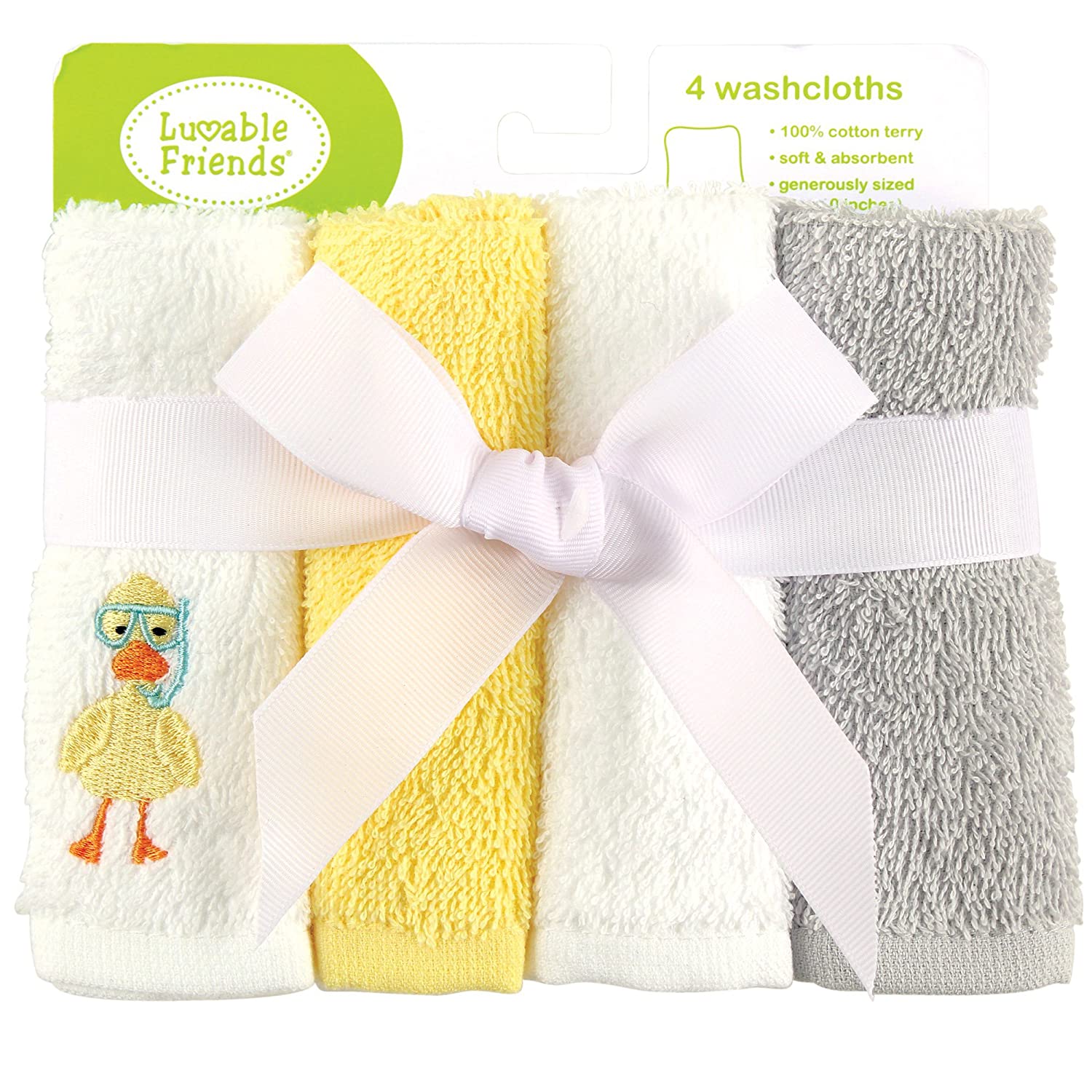 Luvable Friends Washcloths - 4pk - White