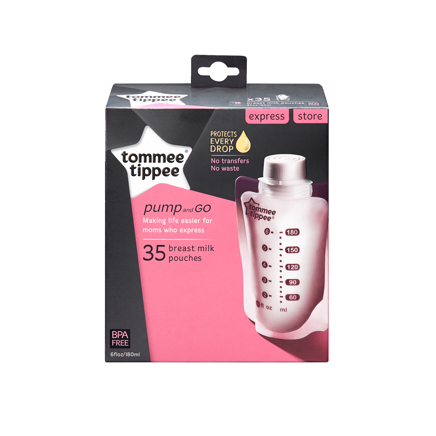 Tommee Tippee Pump & Go Breast Milk Pouches 35pk