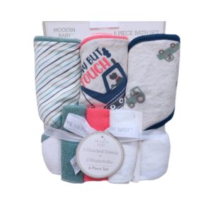 Modern Baby Towel & Washcloth Set - 6 Piece