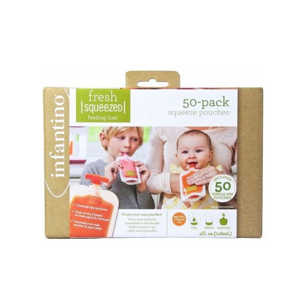 Infantino Disposable Squeeze Pouches - 4oz - 50pk