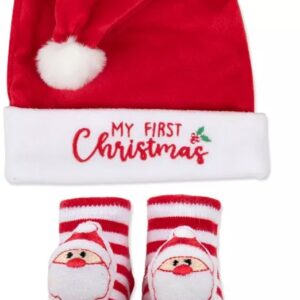 Baby My First Christmas - Hat & Sock Set