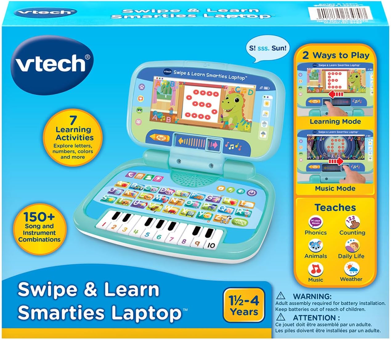 Vtech Swipe & Learn Smarties Laptop - Image 2