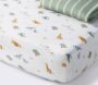 Cloud Island 100% Cotton Fitted Crib Sheets - 2pk - Dino Stripes