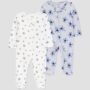 Carter's Baby Boy Sleepers - 2pk - New Born, Light Blue