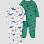 Carter's Baby Boy Sleepers - 2pk - 3mths, Green