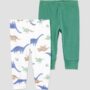 Carter's Baby Boy Tights - 2pk - 3mths, Green Dinos