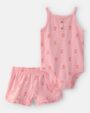 Baby Girl 2-Piece Floral Sleeveless Bodysuit & Short Set - 3mths