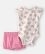 Baby Girl 2-Piece Floral Short Sleeve Bodysuit & Short Set - 6mths