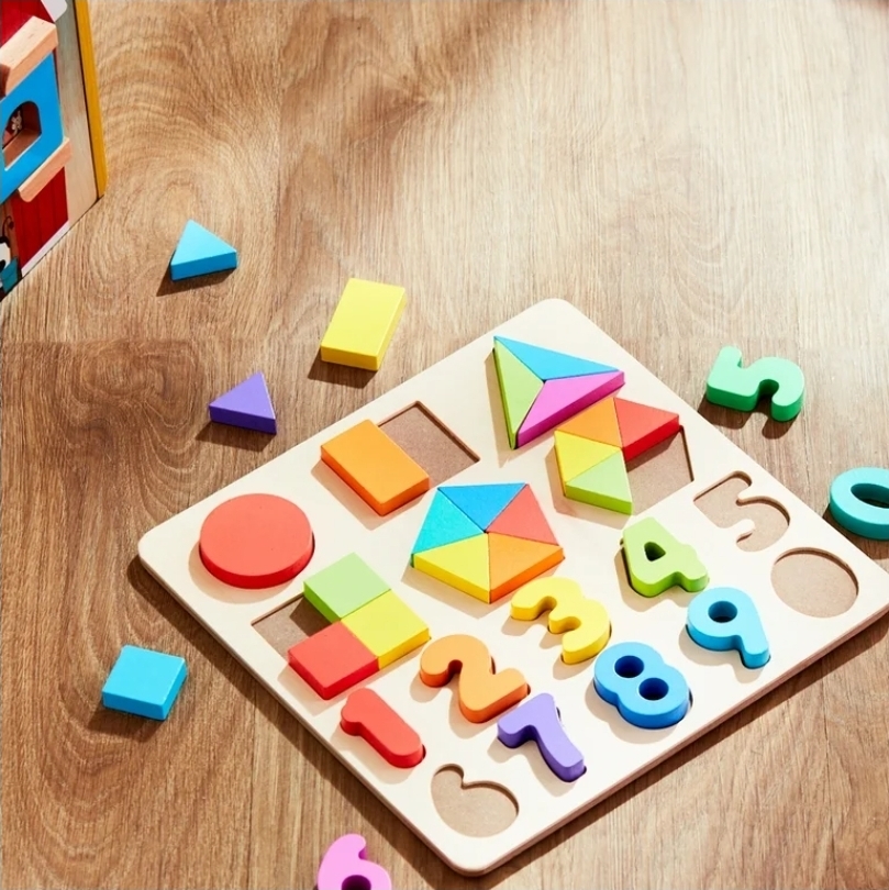 Wooden Numbers & Shapes Puzzle - Image 2