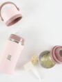 Jili All-in-One Baby Insulated Stainless Steel Bottle with Formula Container - Pink