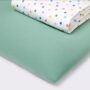 Cloud Island Playard 100% Cotton Fitted Sheets - 2pk - Multi Dots/Green