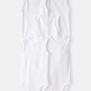 Carter's White Sleeveless Onsie - 5pk