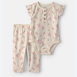 Baby Girl 2 - Piece Floral Bodysuit & Pant Set