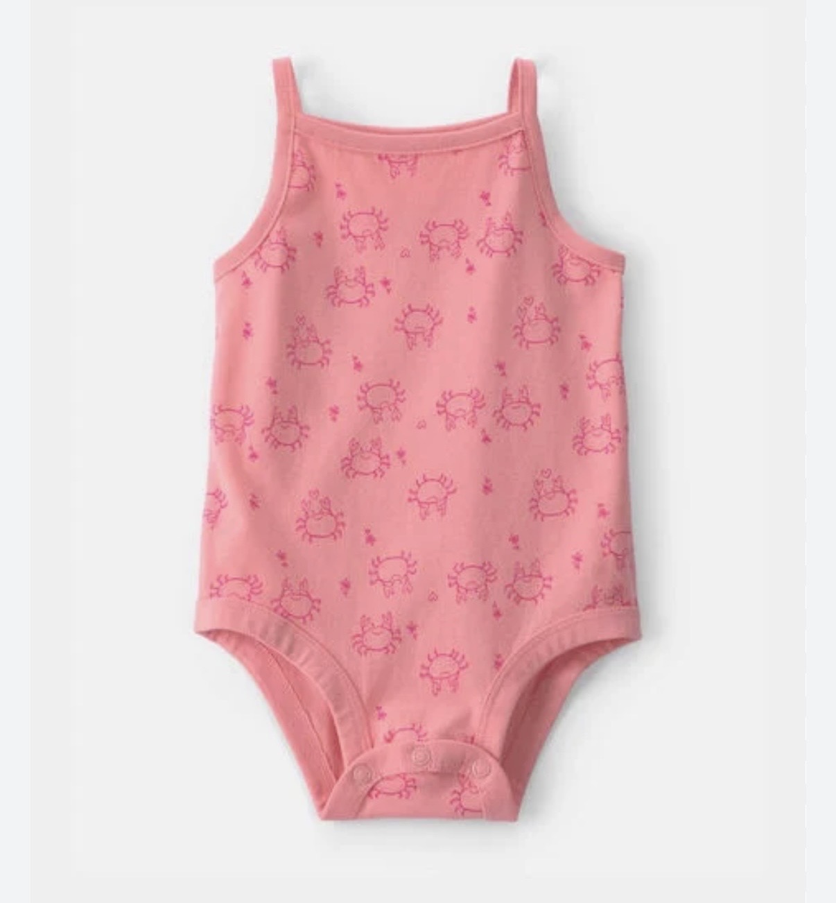 Baby Girl Crab Sleeveless Bodysuit