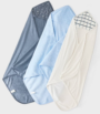 Cloud Island Hooded Towels - 3pk - Blue