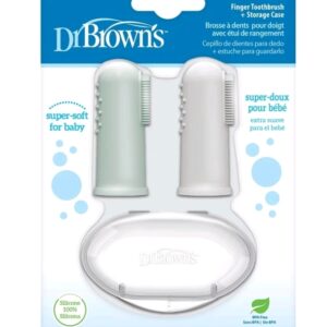 Dr. Brown's Finger Toothbrush 2pk & Storage Case
