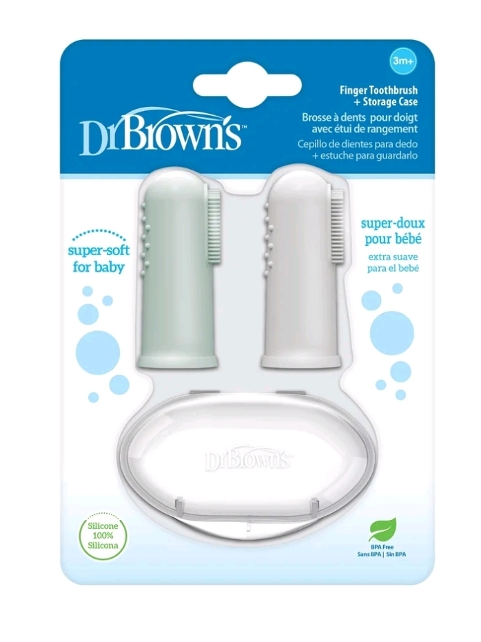 Dr. Brown's Finger Toothbrush 2pk & Storage Case